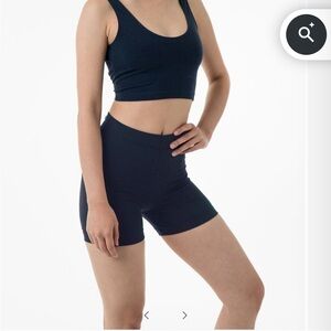 Los Angeles Apparel - New Midnight Navy Cotton Spandex Bike Shorts, Size M